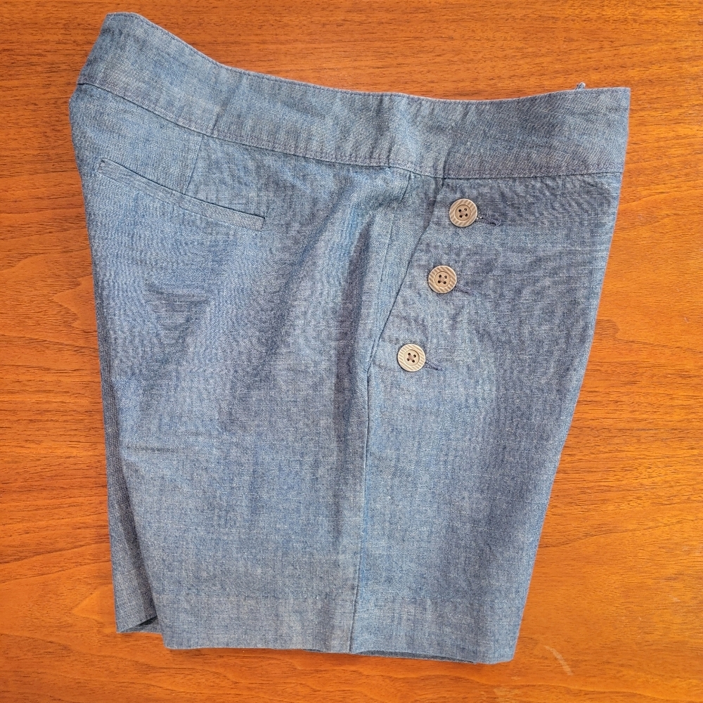 Peace & Pearls blue chambray sailor-style shorts Size 4 Good Condition - Picture 8 of 9